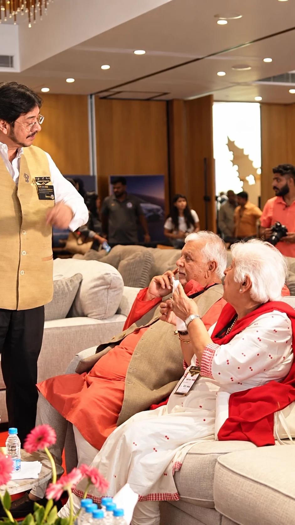 Guests talking together while seated on sofas at the Rotary awards